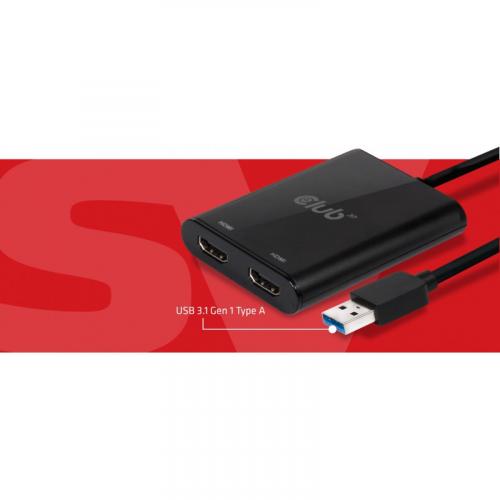 Club 3D USB A To HDMI 2.0 Dual Monitor 4K 60Hz Alternate-Image4/500