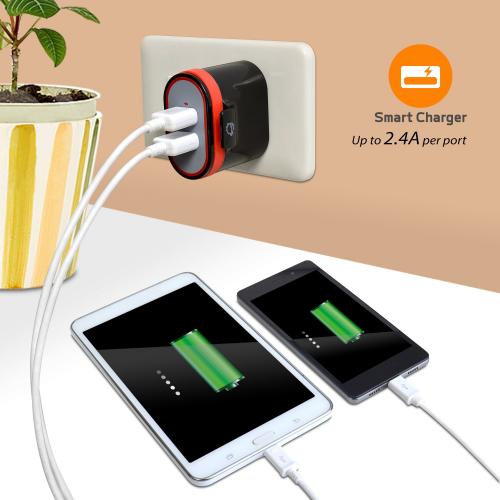 FAST CHARGING USB WALL CHARGER & CAR CHARGER BUNDLE PACK   WHITE Alternate-Image4/500