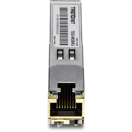 TRENDnet SFP To RJ45 1000BASE T Copper SFP Module; TEG MGBRJ; 100m (328 Ft.); RJ45 Connector; Hot Pluggable; Supports Data Rates Up To 1.25Gbps; IEEE 802.3ab Gigabit Ethernet; Lifetime Protection Alternate-Image4/500