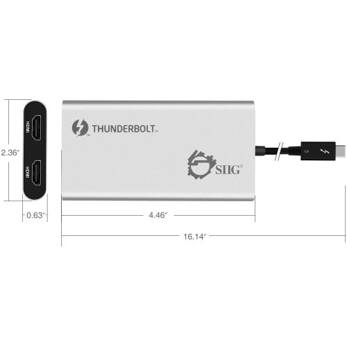 SIIG Thunderbolt V3 To Dual HDMI Adapter   HDMI 2.0 Alternate-Image4/500