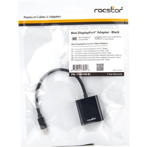 Rocstor Premium Mini DisplayPort To VGA Video Adapter   M/F   For Connecting A VGA Display To A Mini DisplayPort On A Mac Or PC Computer   Compatible With MDP DisplayPort On MacBook&reg;, MacBook&reg; Pro, Microsoft&reg; Surface&reg;, Surface&reg;... Alternate-Image4/500
