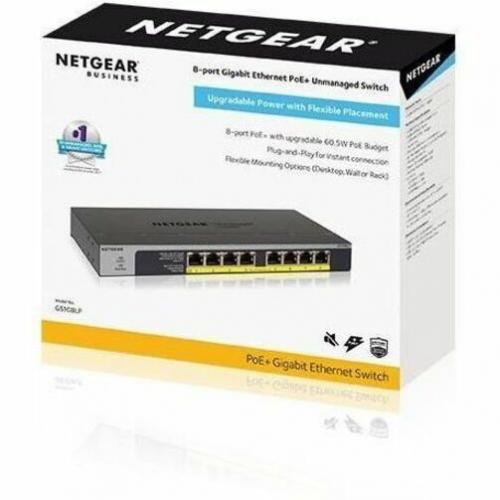 Netgear 8 Port PoE/PoE+ Gigabit Ethernet Unmanaged Switch (GS108LP) Alternate-Image4/500