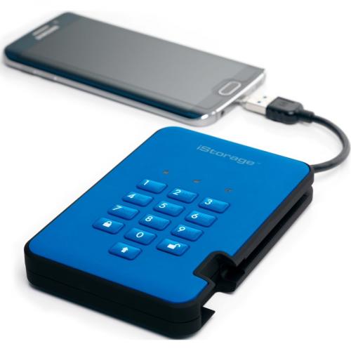 IStorage DiskAshur2 5 TB Portable Rugged Hard Drive   2.5" External   Blue   TAA Compliant Alternate-Image4/500