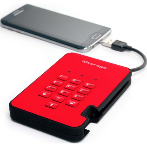 IStorage DiskAshur2 5 TB Portable Rugged Hard Drive   2.5" External   Red   TAA Compliant Alternate-Image4/500