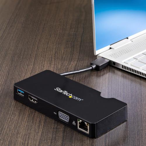 StarTech.com USB 3.0 Multiport Adapter + USB C To USB A Cable   Mac & Windows   For USB A Or USB C Laptops   HDMI & VGA   1x USB A Port   GbE Alternate-Image4/500