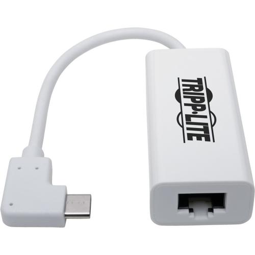 Tripp Lite By Eaton USB C To Gigabit Network Adapter With Right Angle USB C, Thunderbolt 3 Compatibility   White Alternate-Image4/500