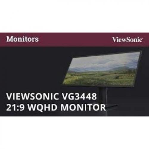 ViewSonic VG3448 34 Inch Ultra Wide 21:9 WQHD Ergonomic Monitor With HDMI DisplayPort USB, 40 Degree Tilt And FreeSync For Home And Office Alternate-Image4/500