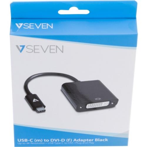 V7 Black USB Video Adapter USB C Male To DVI I Female Alternate-Image4/500