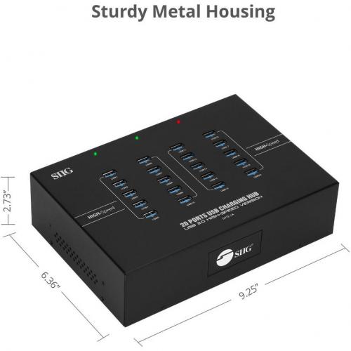 SIIG 20 Port Industrial USB 3.0 Hub With Charging   200W Alternate-Image4/500