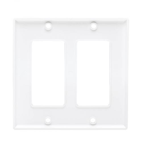 Tripp Lite By Eaton Double Gang Faceplate, Decora Style   Vertical, White Alternate-Image4/500