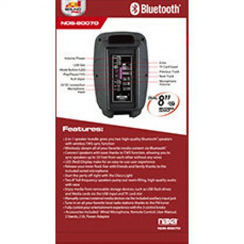 Naxa NDS 8007D Portable Bluetooth Speaker System   Black Alternate-Image4/500