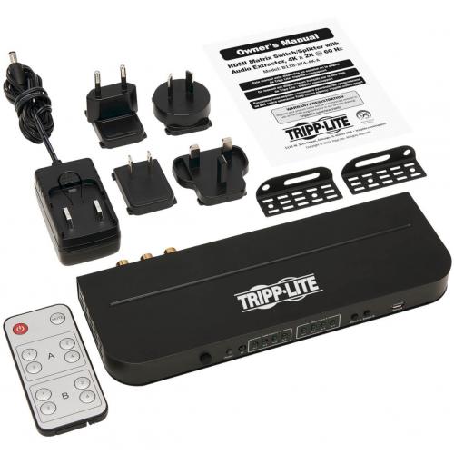 Tripp Lite By Eaton 4x2 HDMI Matrix Switch/Splitter With Audio Extractor   4K 60 Hz, IR Control, HDCP 2.2, 4:4:4 Alternate-Image4/500