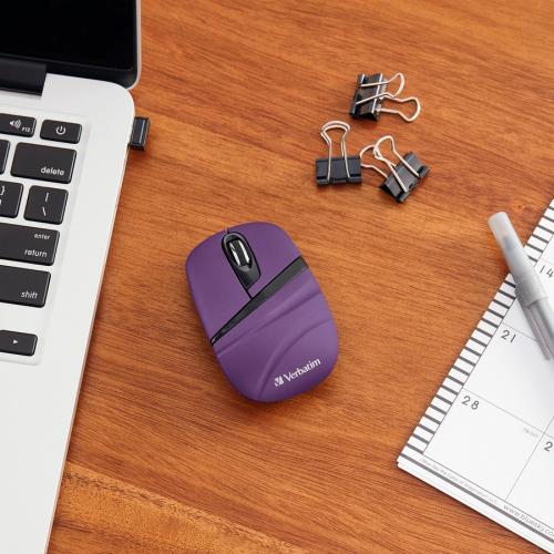 Verbatim Wireless Mini Travel Mouse, Commuter Series   Purple Alternate-Image4/500
