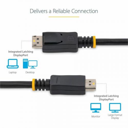 15 FT DISPLAYPORT CABLE WITH LATCHES MULTIPACK PROVIDES A SECURE CONNECTION BETW Alternate-Image4/500
