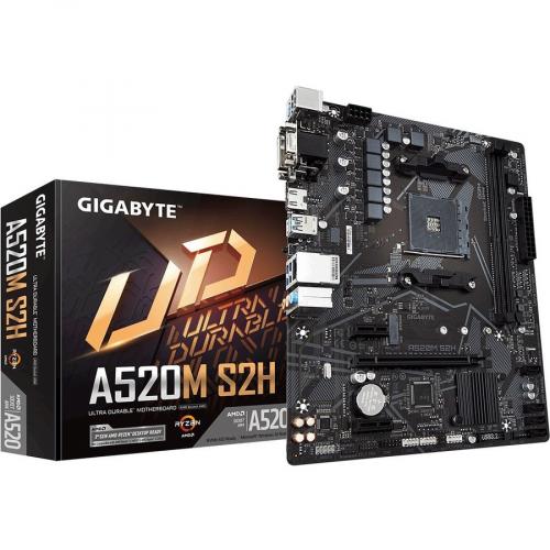 Gigabyte Ultra Durable A520M S2H Desktop Motherboard   AMD A520 Chipset   Socket AM4   Micro ATX Alternate-Image4/500