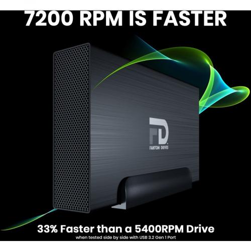 Fantom Drives 18TB External Hard Drive   GFORCE 3 Pro   7200RPM, USB 3, Aluminum, Black, GF3B18000UP Alternate-Image4/500