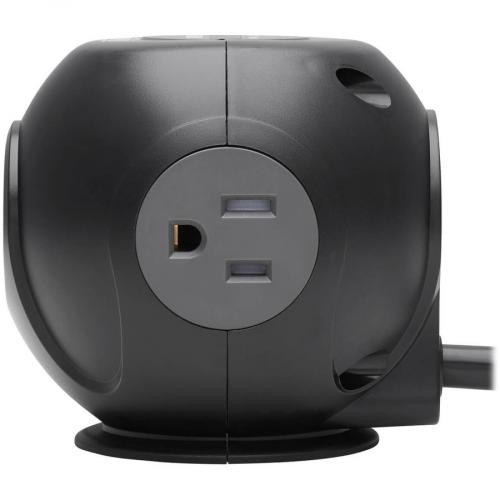 Tripp Lite By Eaton 3 Outlet Spherical Surge Protector 4 USB Ports (4.8A Shared)   6 Ft. (1.83 M) Cord 5 15P Plug 540 Joules Black Alternate-Image4/500