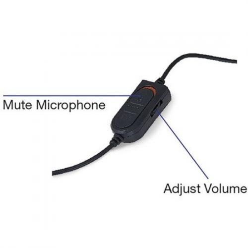 Verbatim Mono Headset With Microphone And In Line Remote Alternate-Image4/500