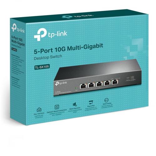 TP Link TL SX105   5 Port 10G/Multi Gig Unmanaged Ethernet Switch Alternate-Image4/500
