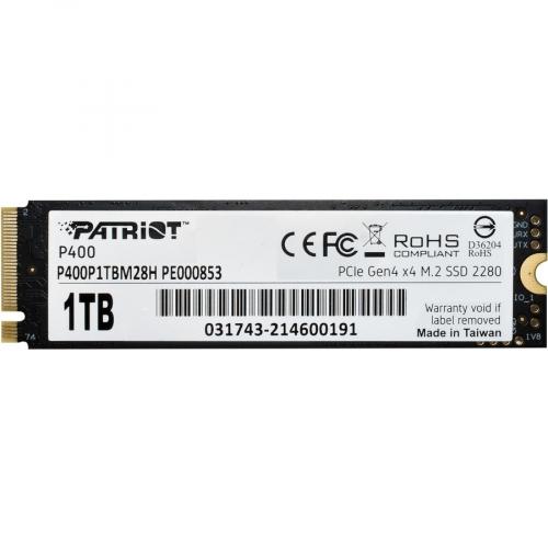 Patriot Memory P400 1 TB Solid State Drive   M.2 2280 Internal   PCI Express NVMe (PCI Express NVMe 4.0 X4) Alternate-Image4/500