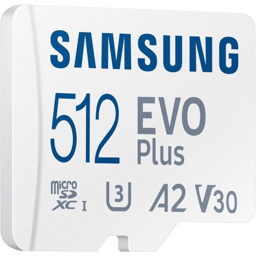 SAMSUNG EVO Plus W/ SD Adaptor 512GB Micro SDXC, Up To 130MB/s, Expanded Storage For Gaming Devices, Android Tablets And Smart Phones, Memory Card, MB MC512KA/AM, 2021 Alternate-Image4/500