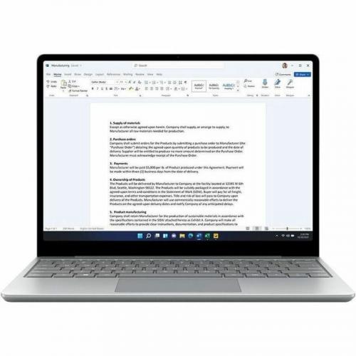 Microsoft Surface Laptop Go 2 12.4" Touchscreen Notebook   Intel Core I5 11th Gen I5 1135G7   8 GB   128 GB SSD   Sage Alternate-Image4/500