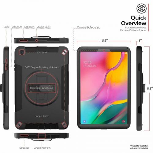 CTA Digital Protective Case With Built In 360 Degree Rotatable Grip Kickstand For Samsung A7 Lite Alternate-Image4/500