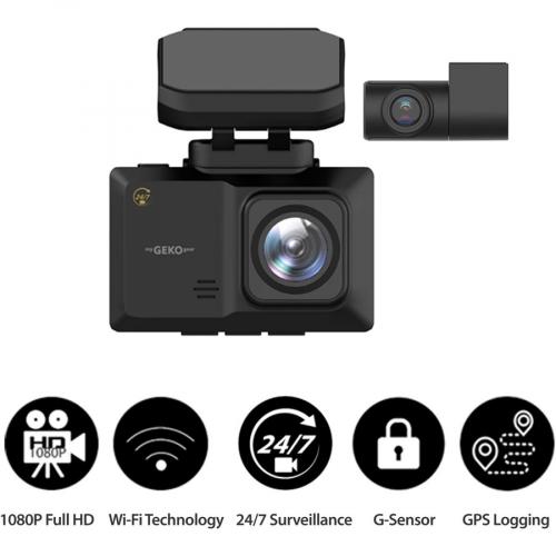 Mygekogear Orbit 500 Full HD 1080p Wi-Fi Dash Cam with OBD II Cable