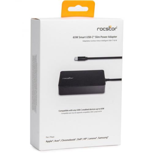 Rocstor 65W Smart USB C Laptop Power Adapter Charger Alternate-Image4/500