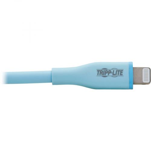 Eaton Tripp Lite Series Safe IT USB C To Lightning Sync/Charge Antibacterial Cable, Ultra Flexible, MFi Certified   USB 2.0 (M/M), Light Blue, 6 Ft. (1.83 M) Alternate-Image4/500