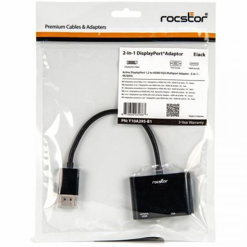Rocstor DisplayPort To HDMI VGA Adapter   4K 60Hz Alternate-Image4/500