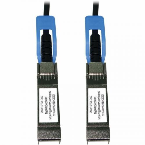 Eaton Tripp Lite Series SFP28 To SFP28 25GbE Passive Twinax Copper Cable (M/M), SFP H25G CU2M Compatible, Black, 2 M (6.6 Ft.) Alternate-Image4/500