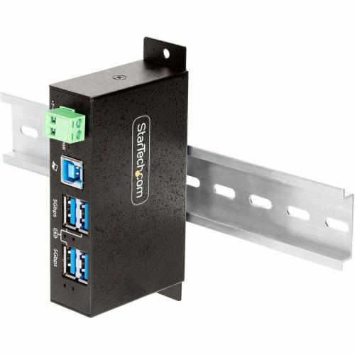 StarTech.com 4 Port Managed USB Hub, Heavy Duty Metal Industrial Housing, ESD & Surge Protection, Wall/Desk/Din Rail Mountable, USB 5Gbps Alternate-Image4/500