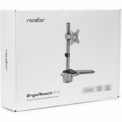 Rocstor ErgoReach Mounting Pole For Monitor, Display   Silver Alternate-Image4/500