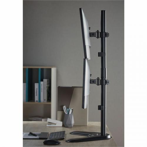 Rocstor ErgoReach Mounting Pole For Monitor   Black   Vertical Alternate-Image4/500