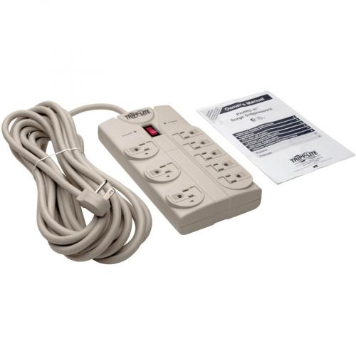 Tripp Lite By Eaton Protect It! 8 Outlet Surge Protector, 25 Ft. Cord With Right Angle Plug, 1440 Joules, Diagnostic LEDs, Light Gray Housing Alternate-Image5/500