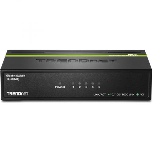 TRENDnet 5 Port Unmanaged Gigabit GREENnet Desktop Metal Switch, Ethernet Network Switch, 5 X Gigabit Ports, Fanless, 10 Gbps Switching Fabric, Lifetime Protection, Black, TEG S50g Alternate-Image5/500