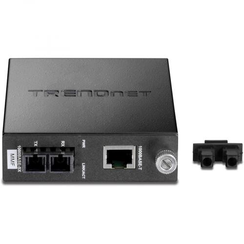 TRENDnet Intelligent 1000Base T To 1000Base SX Multi Mode SC Fiber Media Converter, Up To 550M (1800 Ft), Fiber To Ethernet Converter, 2Gbps Switching Capacity, Lifetime Protection, Black, TFC 1000MSC Alternate-Image5/500