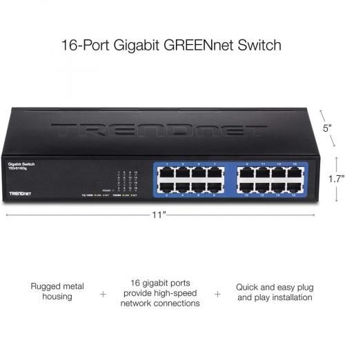 TRENDnet 6-Port Unmanaged Gigabit GREENnet Desktop Metal Switch