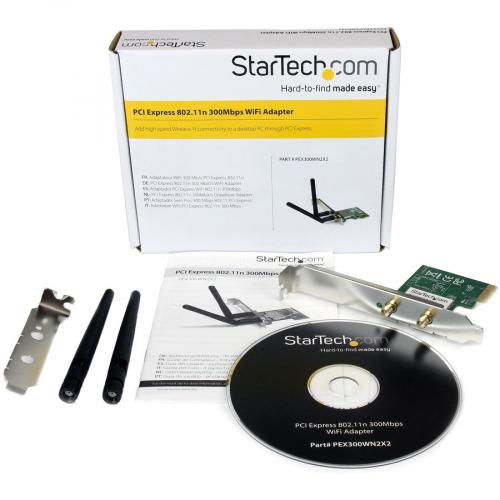 StarTech.com PCI Express Wireless N Adapter   300 Mbps PCIe 802.11 B/g/n Network Adapter Card   2T2R 2.2 DBi Alternate-Image5/500