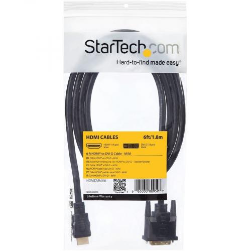 StarTech.com HDMI To DVI Cable   6 Ft / 2m   HDMI To DVI D Cable   HDMI Monitor Cable   HDMI To DVI Adapter Cable Alternate-Image5/500