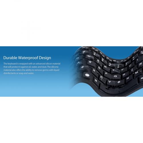 Adesso Antimicrobial Waterproof Flex Keyboard (Mini Size) Alternate-Image5/500