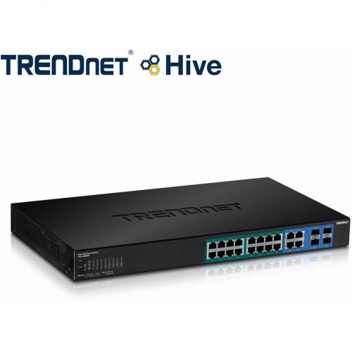 TRENDnet 20 Port Gigabit PoE+ Web Smart PoE+ Switch, 16 X Gigabit PoE+ Ports, 4 X Shared Gigabit Ports, Up To 30W Per Port, 185W Total Power Budget, Rack Mountable, Black, TPE 1620WS Alternate-Image5/500