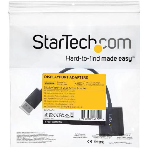 StarTech.com DisplayPort To VGA Adapter, Active DP To VGA Converter, 1080p Video, DP To VGA Adapter Dongle (Digital To Analog), DP 1.2 Alternate-Image5/500