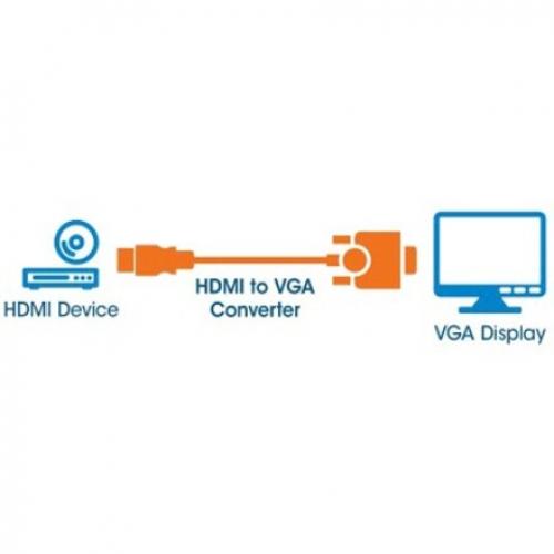 Manhattan HDMI Male To VGA Female Converter With Optional USB Micro B Power Port   Retail Bag Alternate-Image5/500