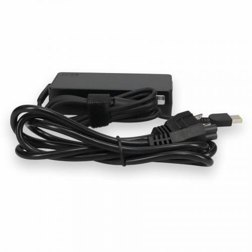 Lenovo 0B46994 Compatible 90W 20V At 4.5A Black Slim Tip Laptop Power Adapter And Cable Alternate-Image5/500
