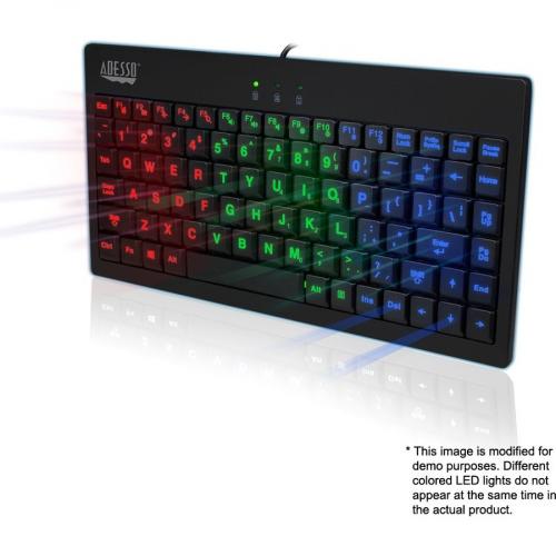 Adesso 3 Color Illuminated Mini Keyboard Alternate-Image5/500