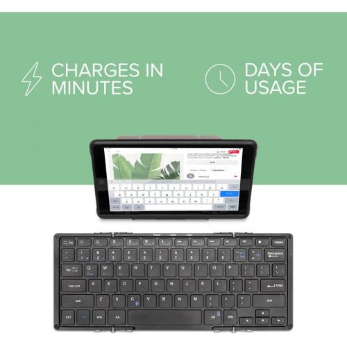 Plugable Foldable Bluetooth Keyboard Compatible With IPad, IPhones, Android, And Windows Alternate-Image5/500