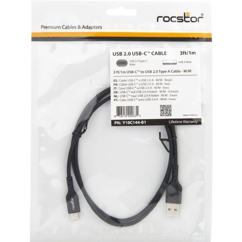 Rocstor Premium USB C To USB A Cable (3ft)   M/M   USB Type C To USB Type A Cable Alternate-Image5/500