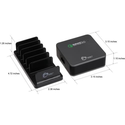 SIIG 5 Port Smart USB Charger Plus Organizer Bundle With QC3.0 & USB C   Black Alternate-Image5/500